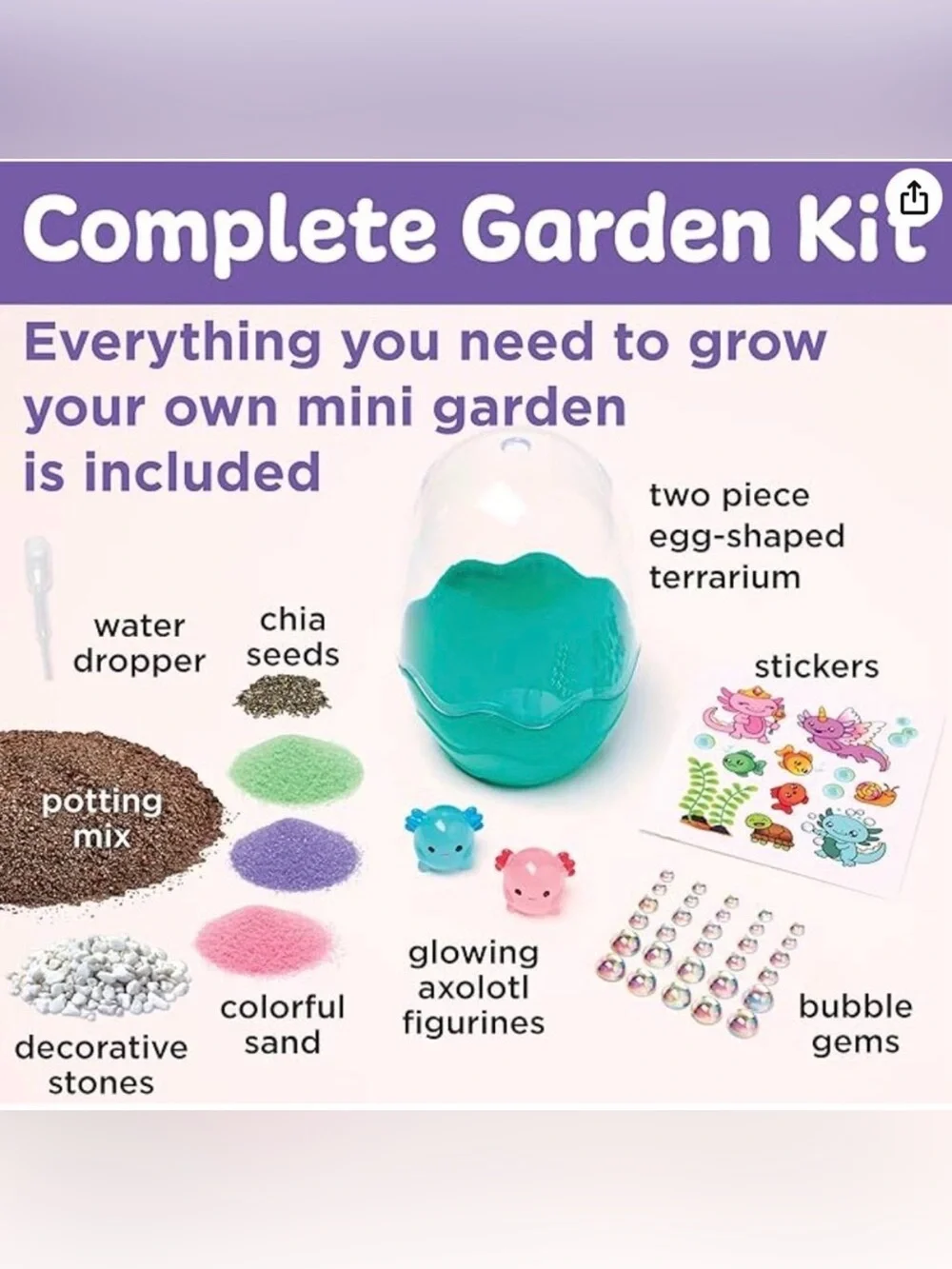 Mini Garden Axolotl Kids Toy - Chia Garden